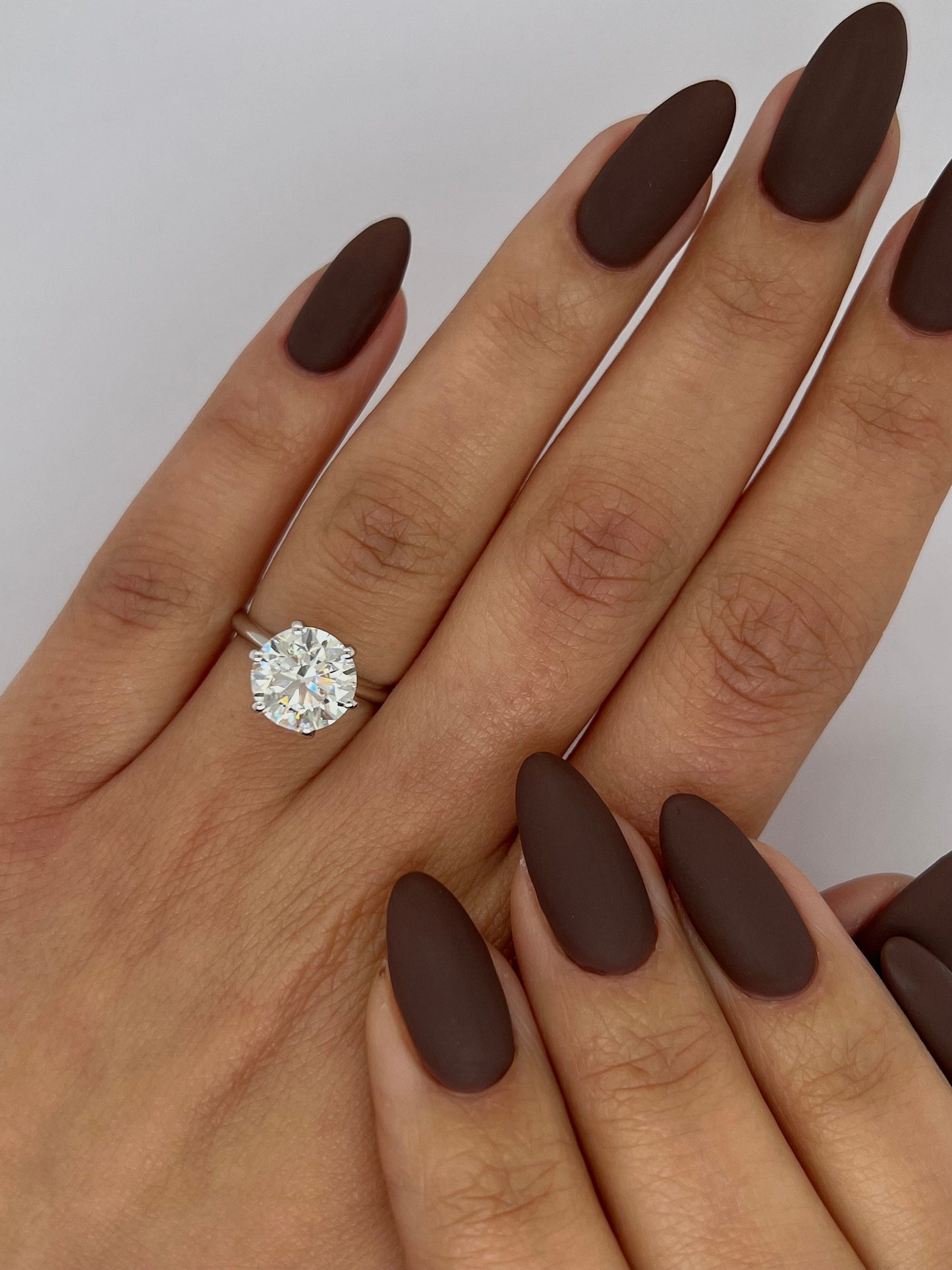 3 ct · Anillo de Compromiso Solitario Corte Brillante Redondo