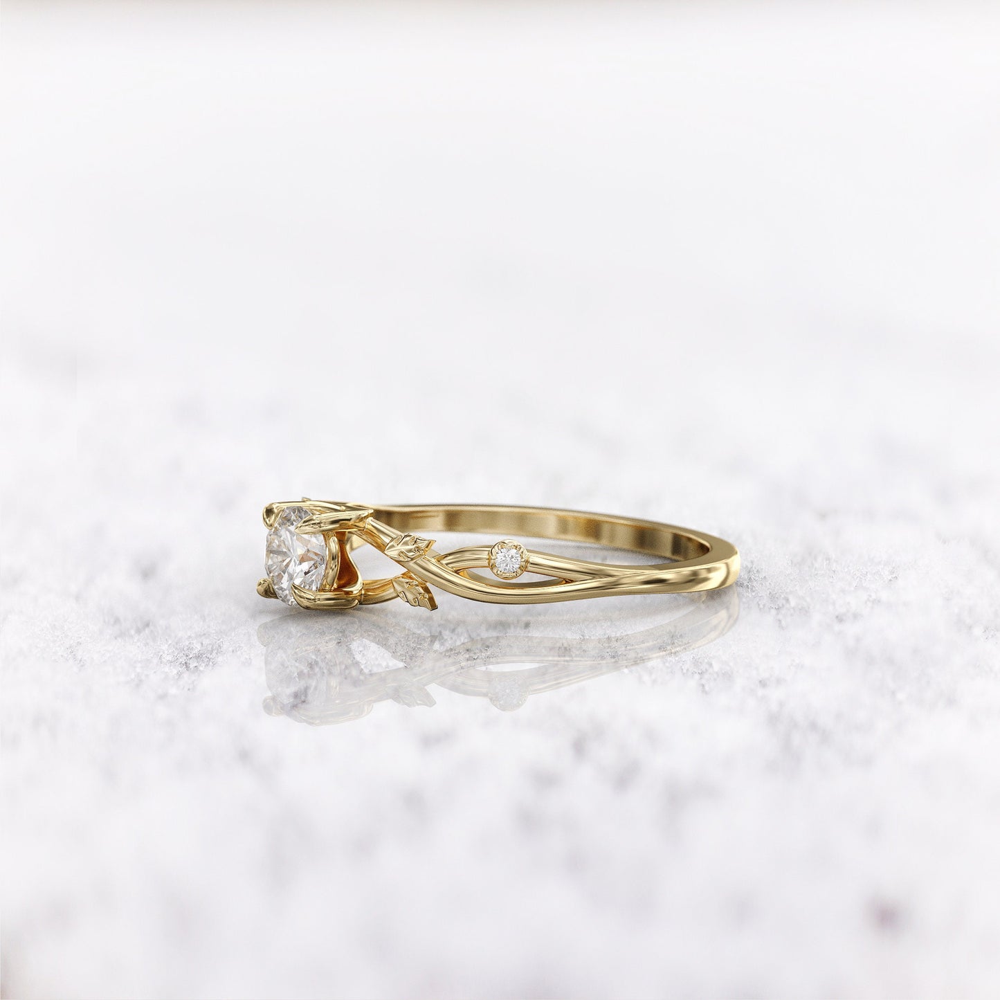 Lavanda — Anillo de Compromiso Diamante de Laboratorio 0.5 ct Oro 14K