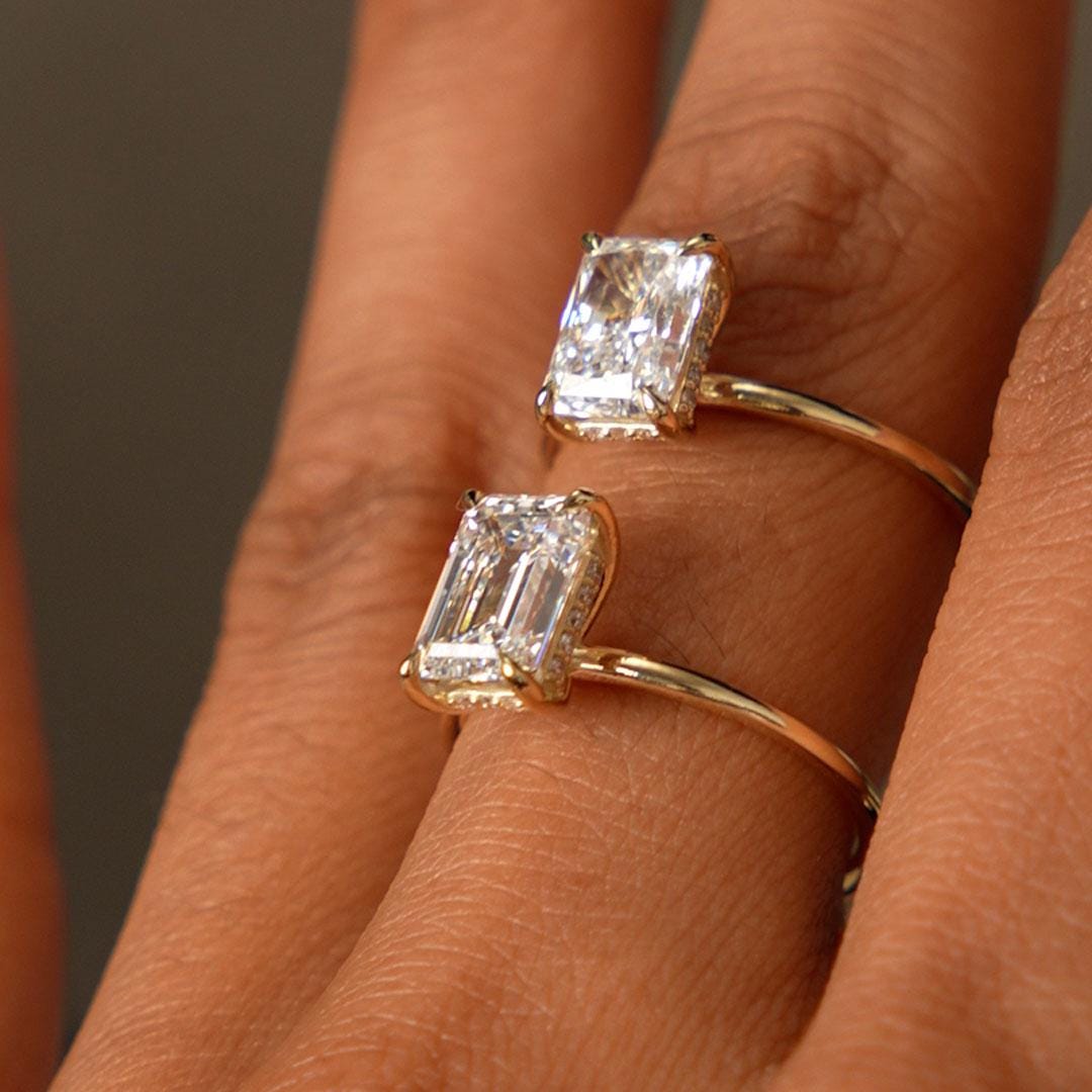 2.10 ct · Anillo de Compromiso Corte Esmeralda con Diamante Lab-Grown