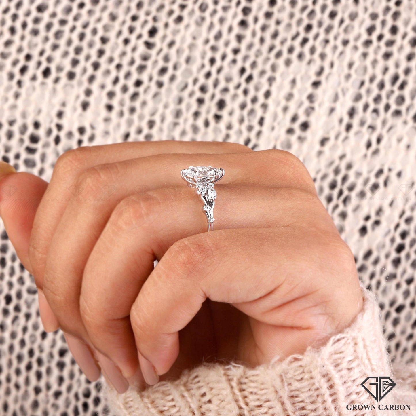 Malva — Anillo de Compromiso Diamante de Laboratorio Marquise 1 ct Oro 14K