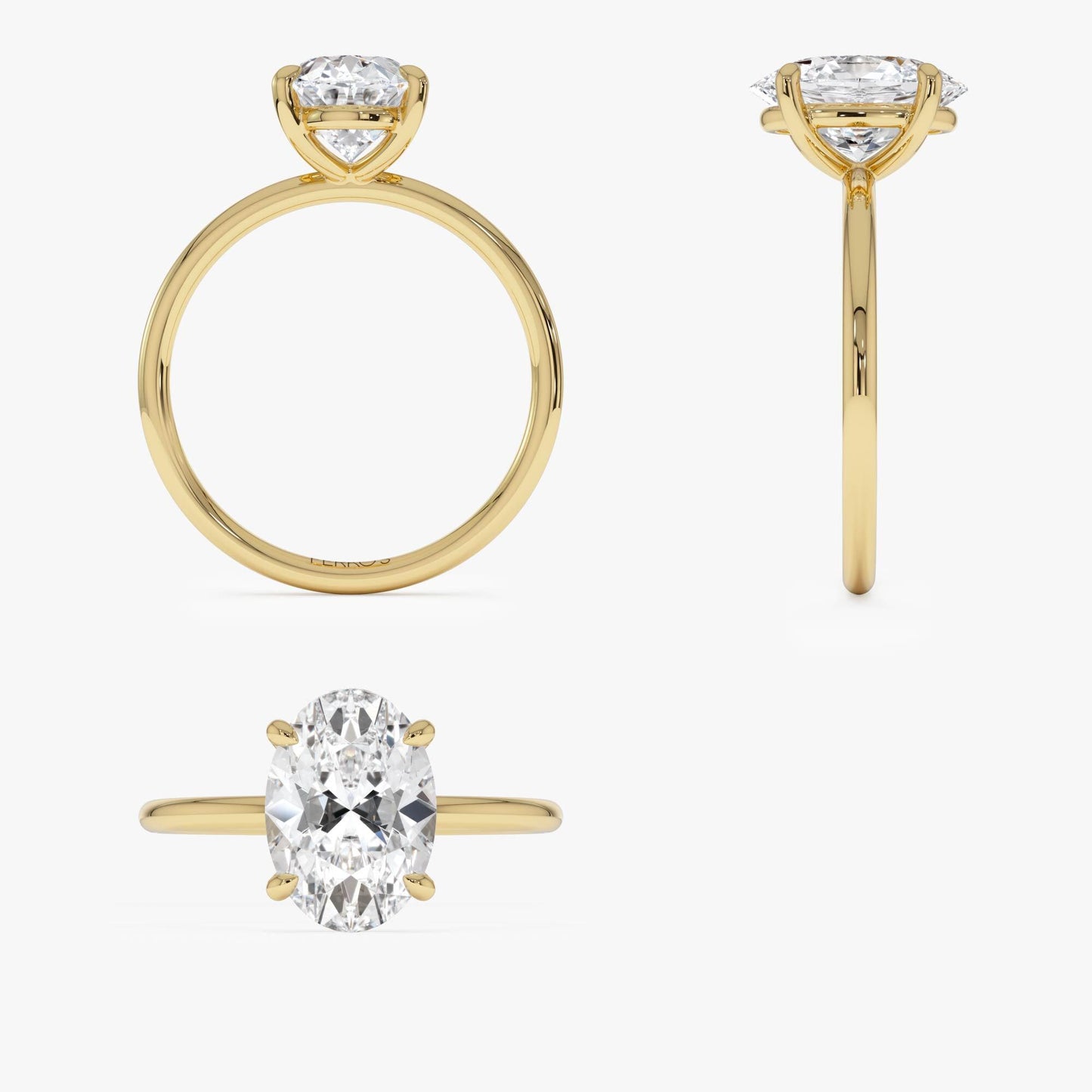 2 ct · Anillo de Compromiso Solitario con Diamante Ovalado Lab-Grown