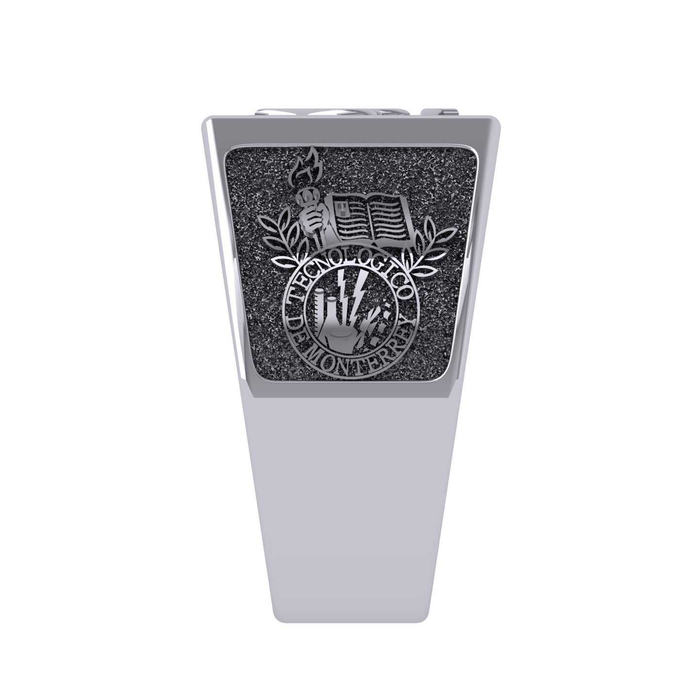 Roma Anillo de Graduación Personalizado en Oro 14K o 18K con Logo Frontal 14mm