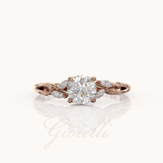 Iris — Anillo de Compromiso Diamante de Laboratorio 1 ct Oro 14K