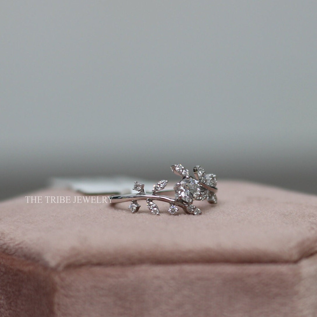 Abelia — Anillo de Compromiso Diamante de Laboratorio 0.50 ct Oro 14K