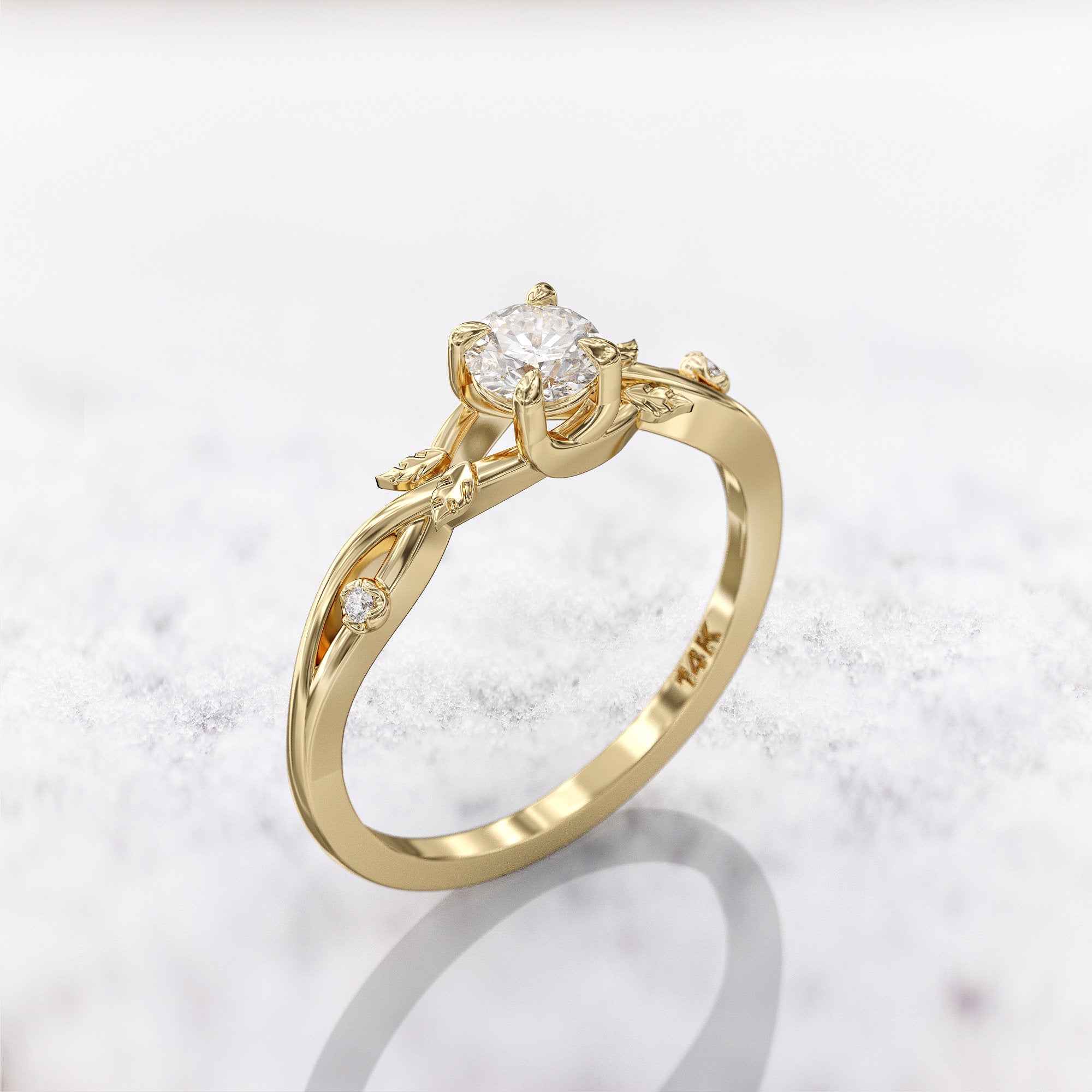 Vesper Anillo Vintage con diamante de laboratorio certificado de 0.5ct