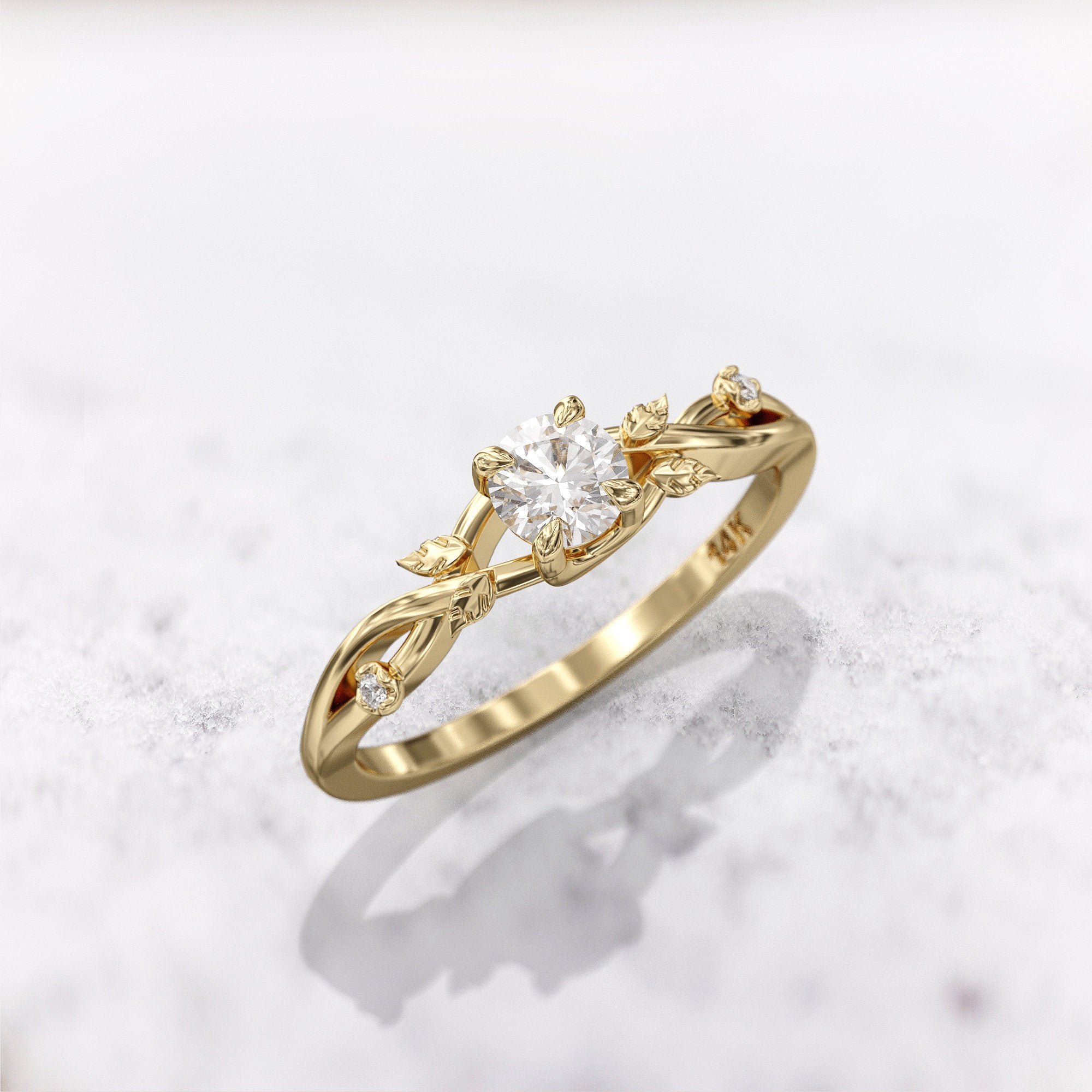 Vesper Anillo Vintage con diamante de laboratorio certificado de 0.5ct