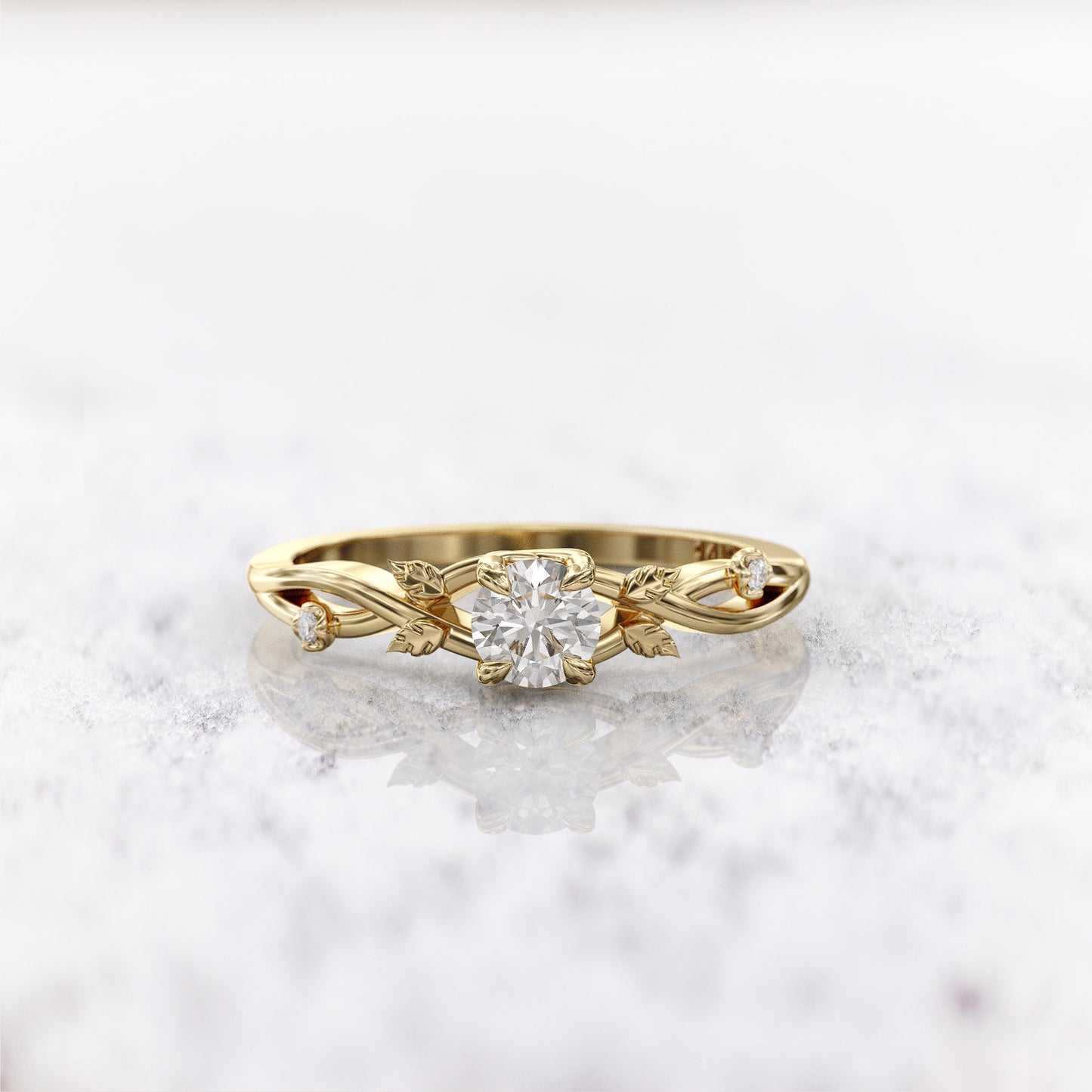 Lavanda — Anillo de Compromiso Diamante de Laboratorio 0.5 ct Oro 14K