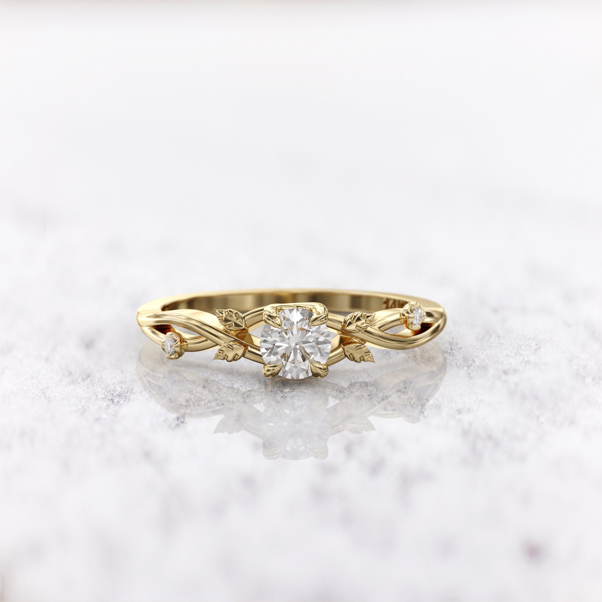 Vesper Anillo Vintage con diamante de laboratorio certificado de 0.5ct