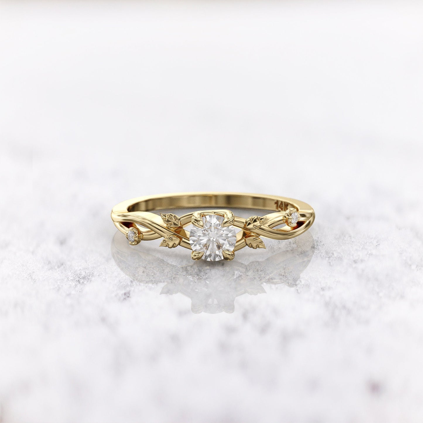 Lavanda — Anillo de Compromiso Diamante de Laboratorio 0.5 ct Oro 14K