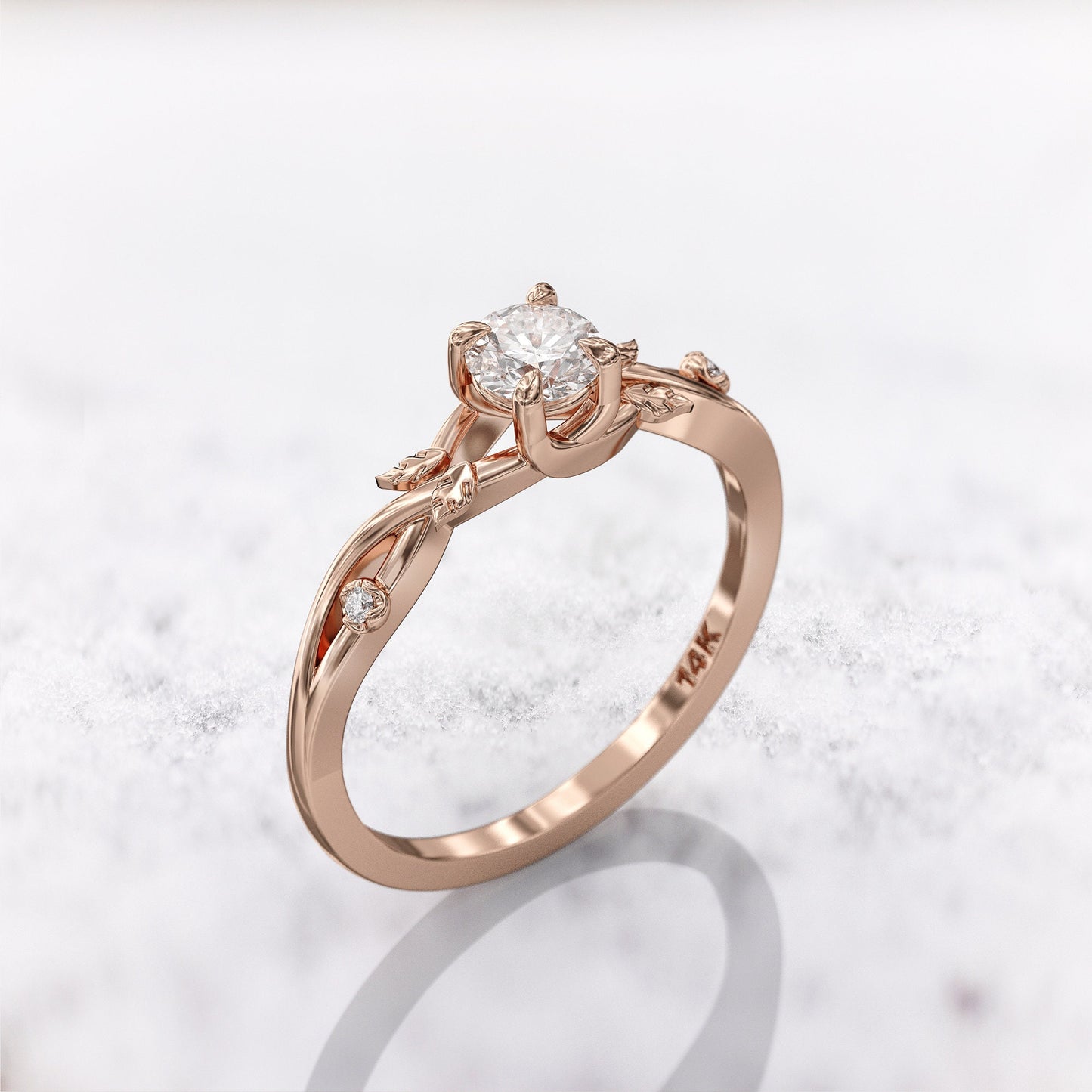 Lavanda — Anillo de Compromiso Diamante de Laboratorio 0.5 ct Oro 14K