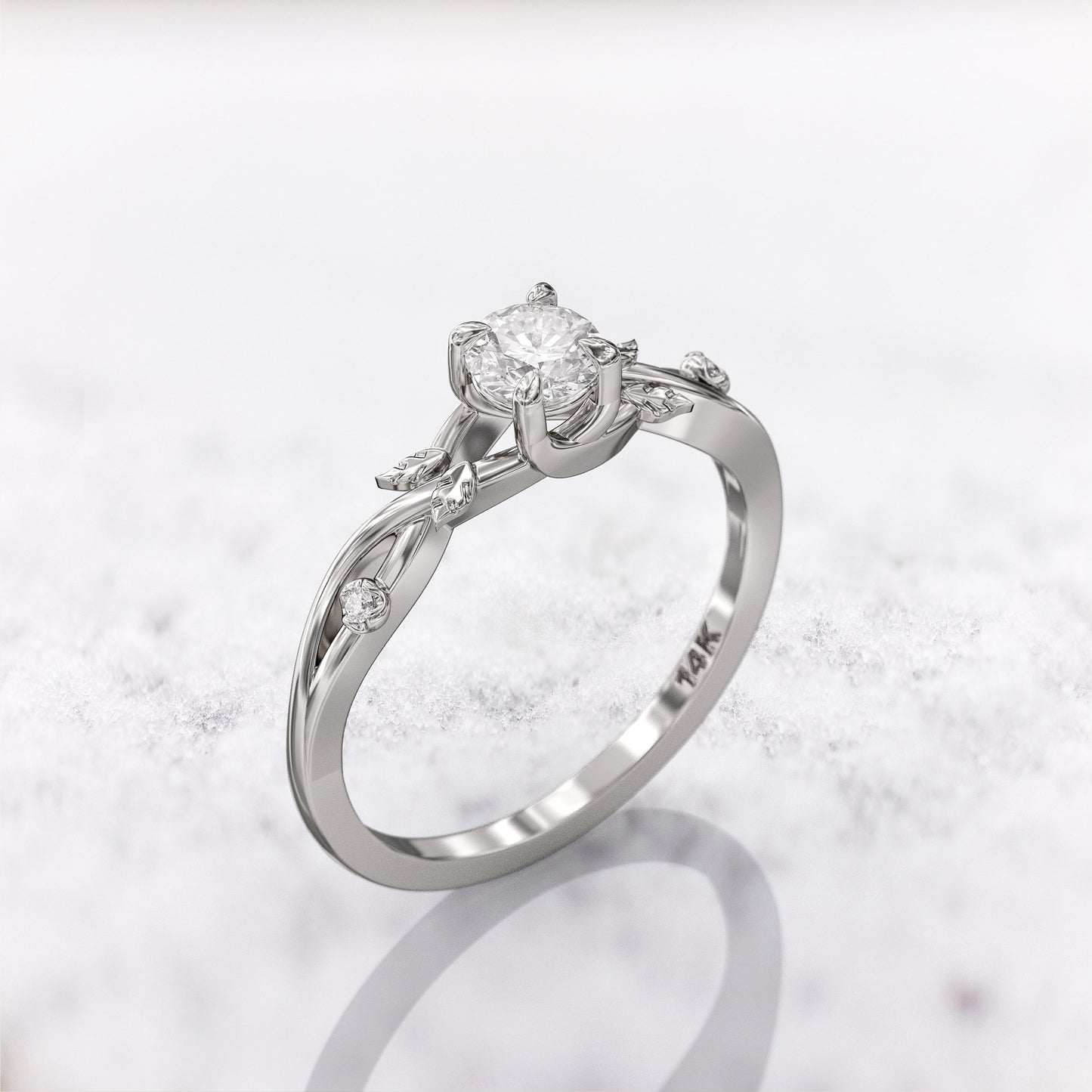 Lavanda — Anillo de Compromiso Diamante de Laboratorio 0.5 ct Oro 14K