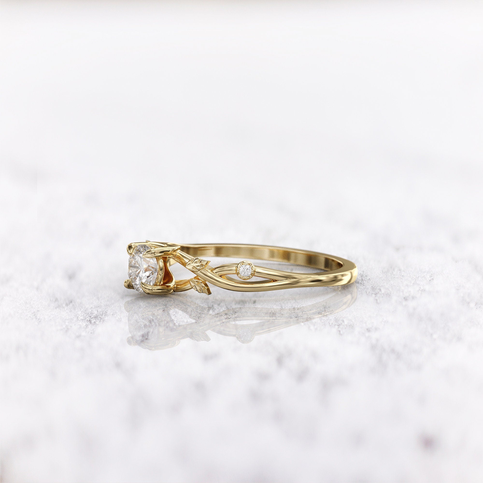 Vesper Anillo Vintage con diamante de laboratorio certificado de 0.5ct