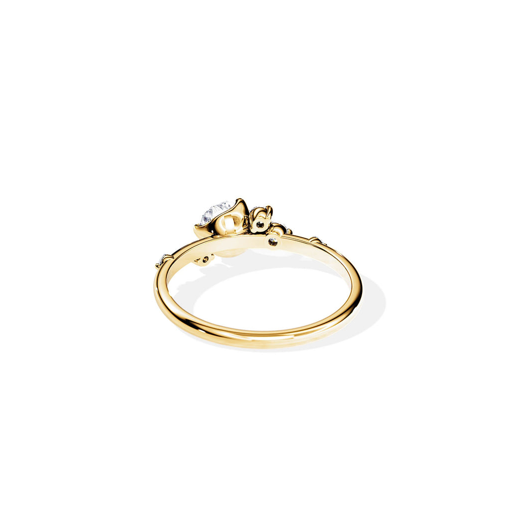 Korra Anillo de Compromiso Inspirado en la Naturaleza / Diamante Cultivado en Laboratorio de 0.5CT