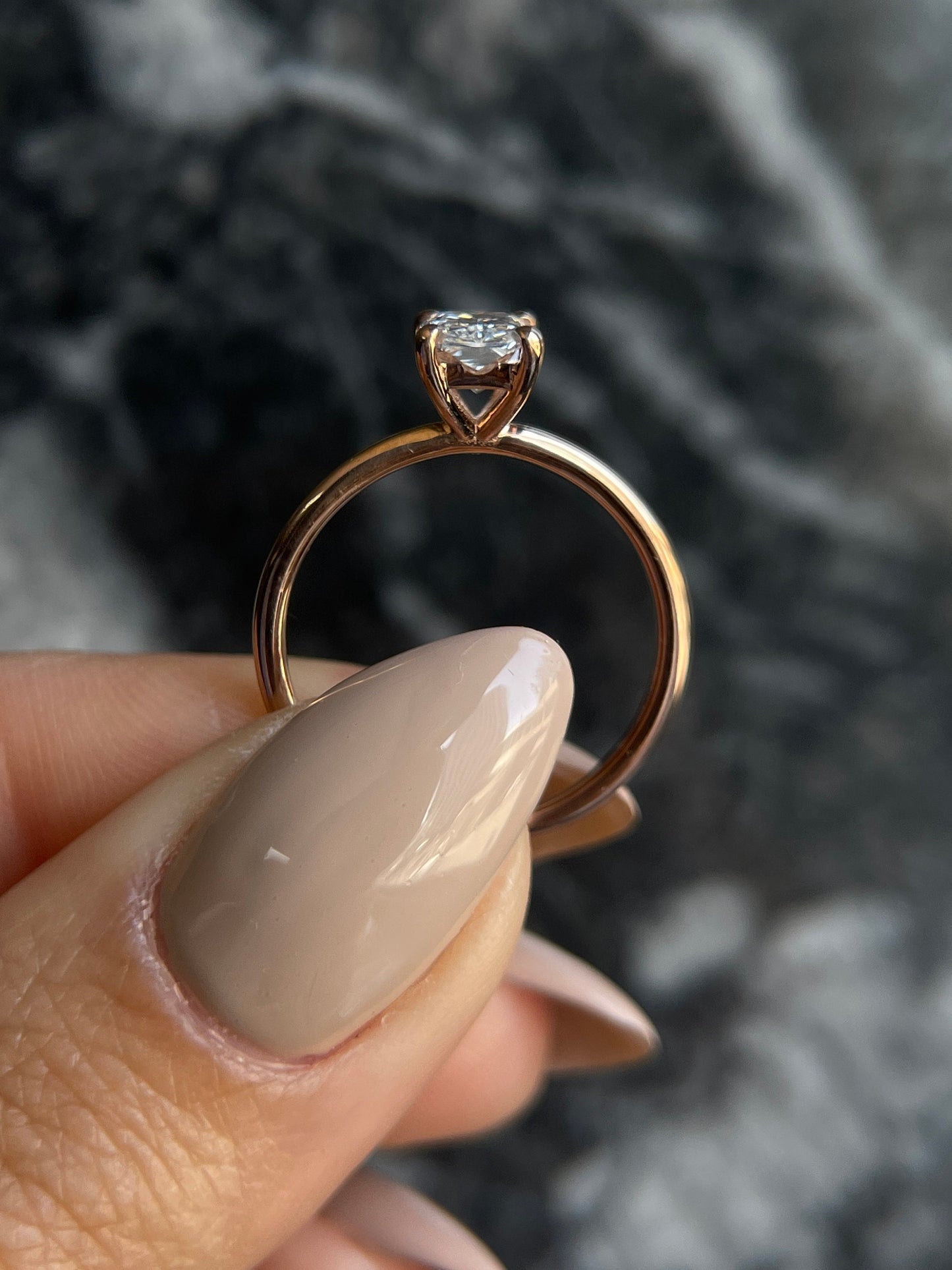 1 ct Anillo de Compromiso Solitario Corte Radiante