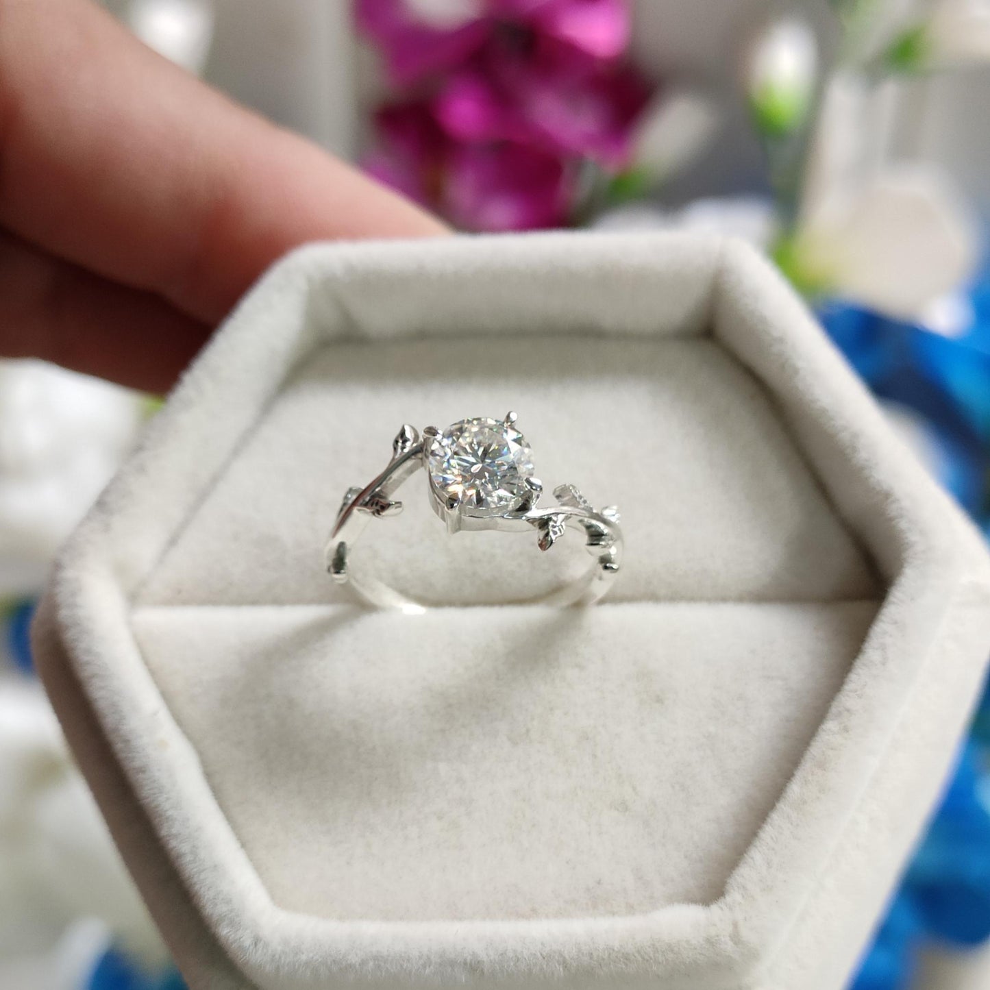 Liana — Anillo de Compromiso Diamante de Laboratorio 1 ct Oro 14K