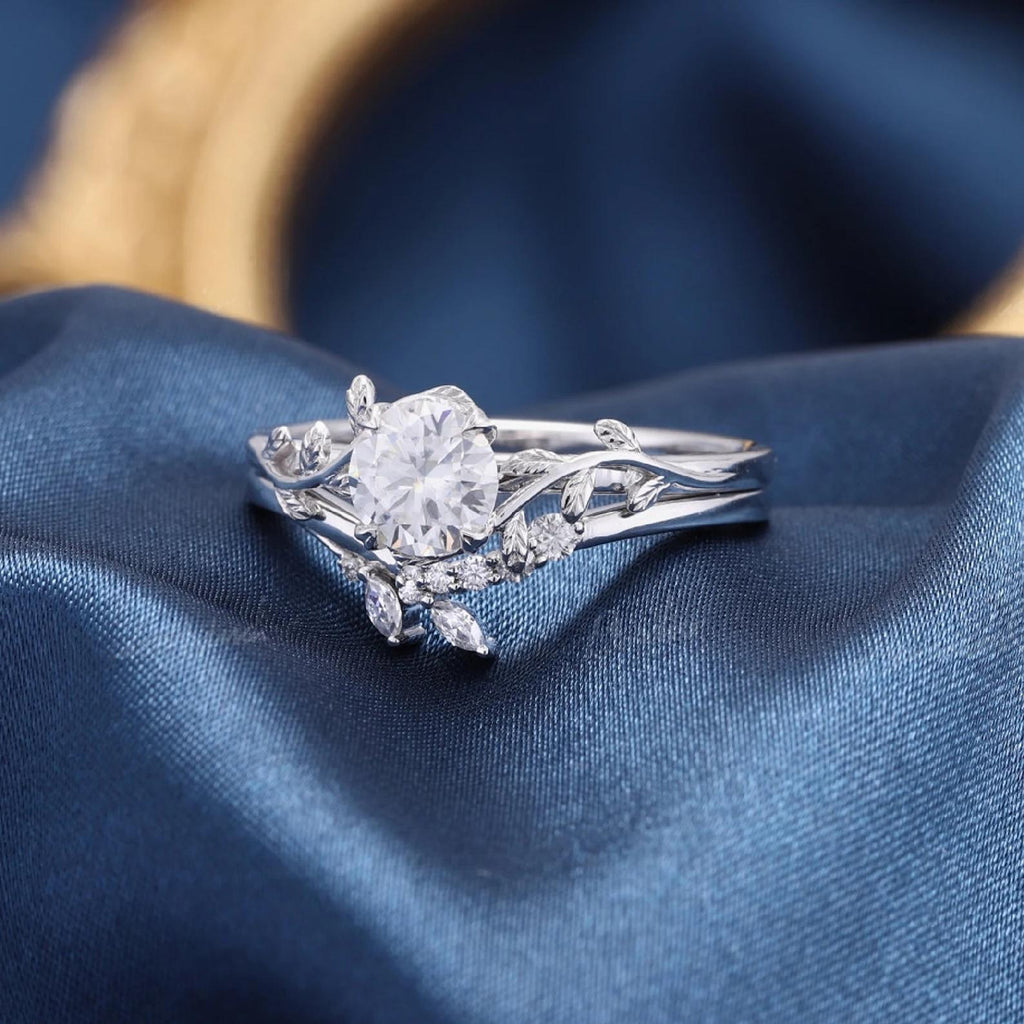 Belladonna Conjunto Compromiso Floral: Anillo Compromiso+ Argolla de matrimonio