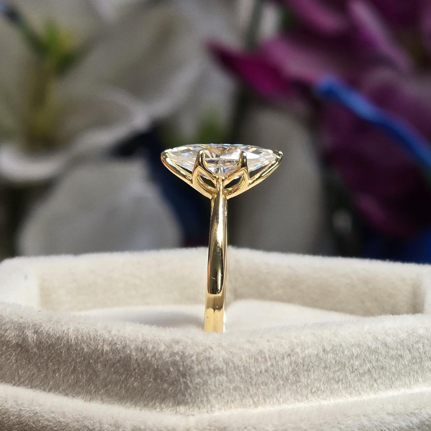 2 ct Anillo de Compromiso Tulipán Floral con Diamante Marquise Lab-Grown