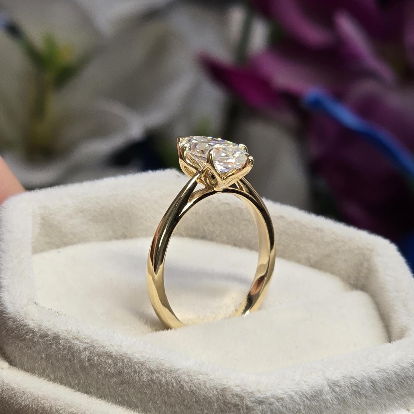 2 ct Anillo de Compromiso Tulipán Floral con Diamante Marquise Lab-Grown
