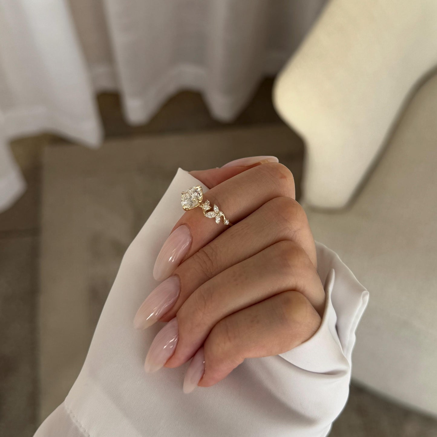 Jazmín — Anillo de Compromiso Diamante de Laboratorio 2 ct Oro 14K