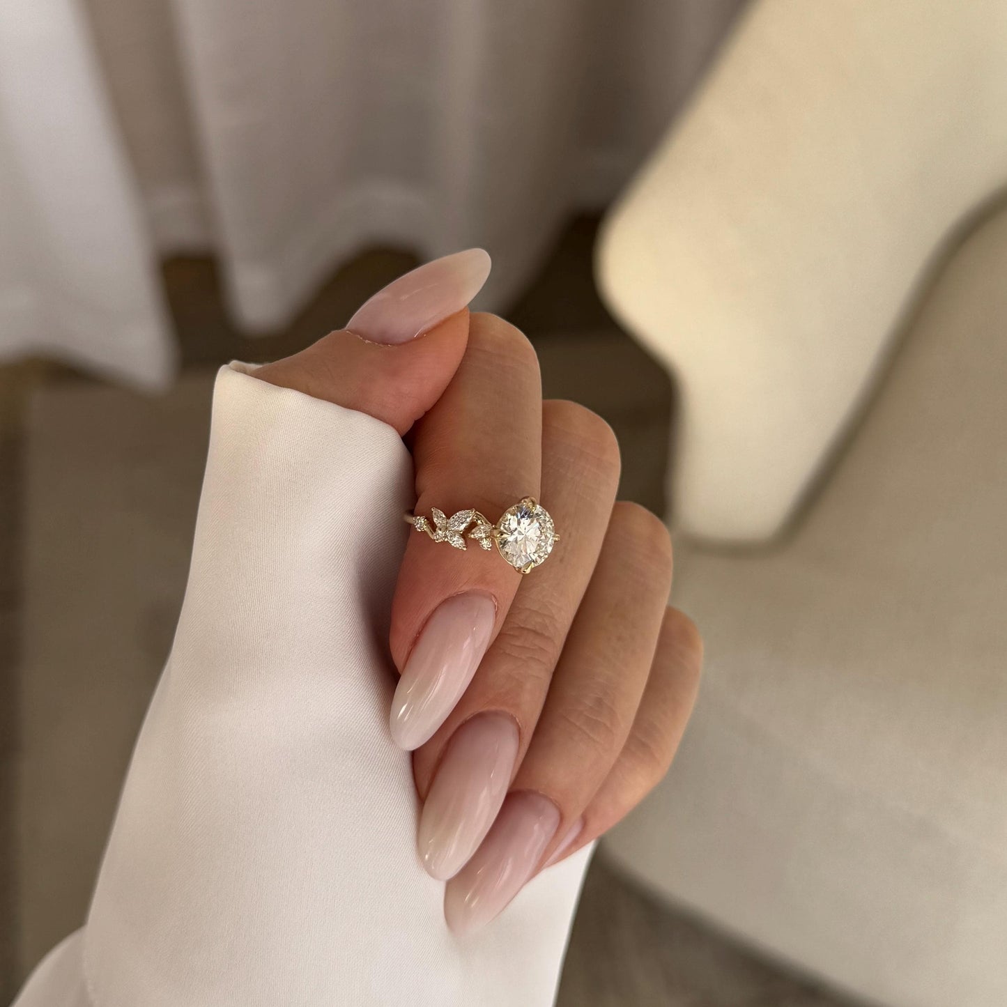 Jazmín — Anillo de Compromiso Diamante de Laboratorio 2 ct Oro 14K