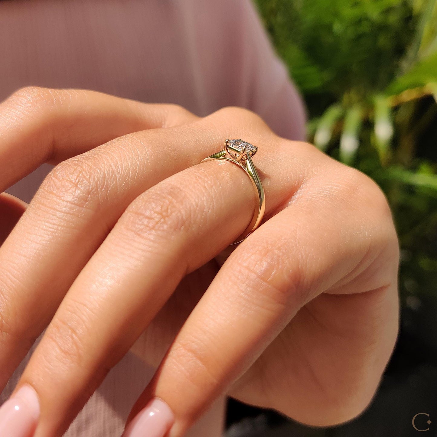 1 ct Anillo de Compromiso Solitario Corte Princesa Catedral