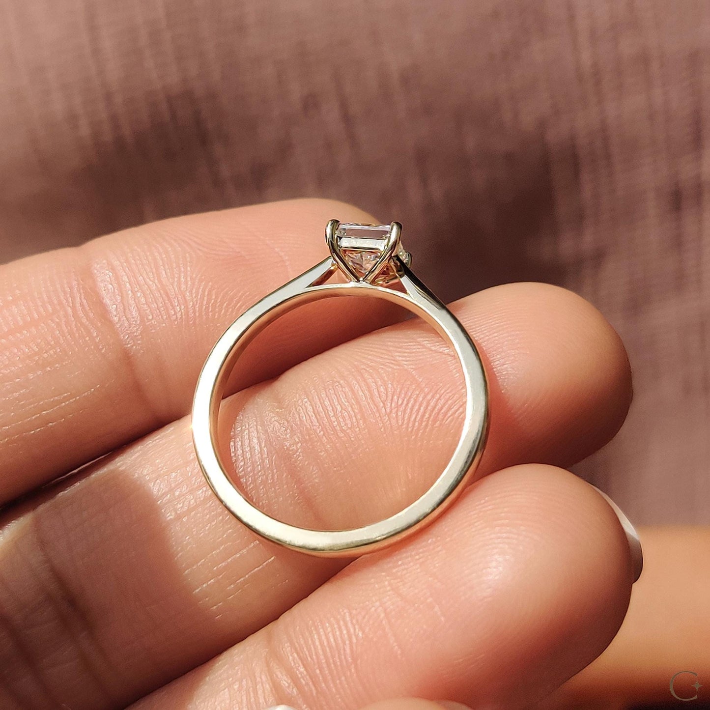 1 ct Anillo de Compromiso Solitario Corte Princesa Catedral