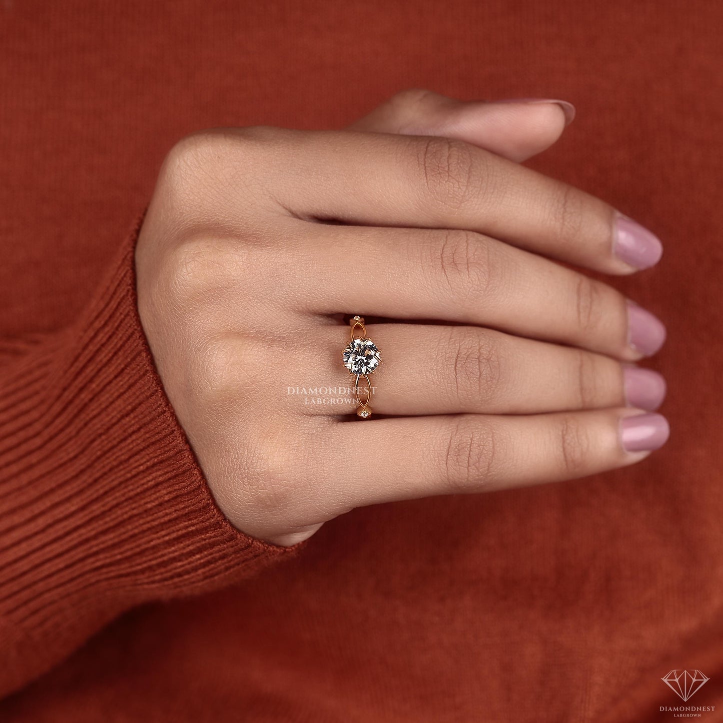 Amapola — Anillo de Compromiso Diamante de Laboratorio 1.19 ct Oro 14K