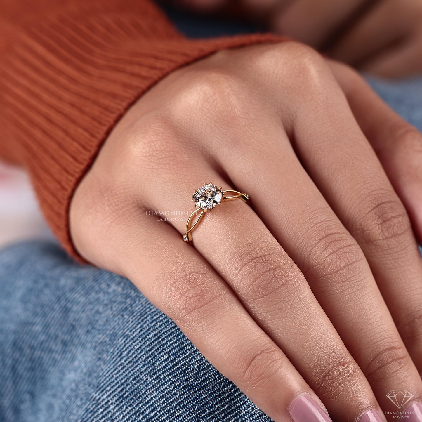 Amapola — Anillo de Compromiso Diamante de Laboratorio 1.19 ct Oro 14K