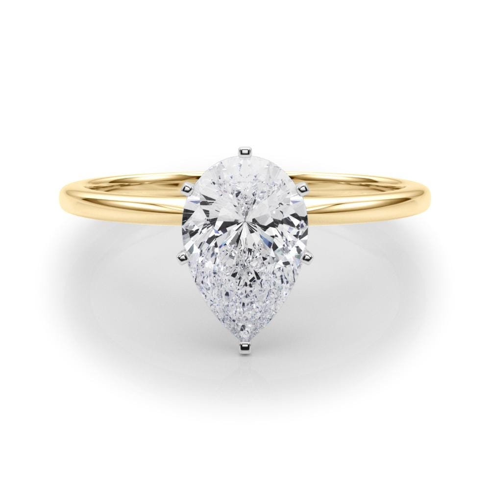 1 ct · Anillo de Compromiso Solitario Corte Pera con Diamante Lab-Grown
