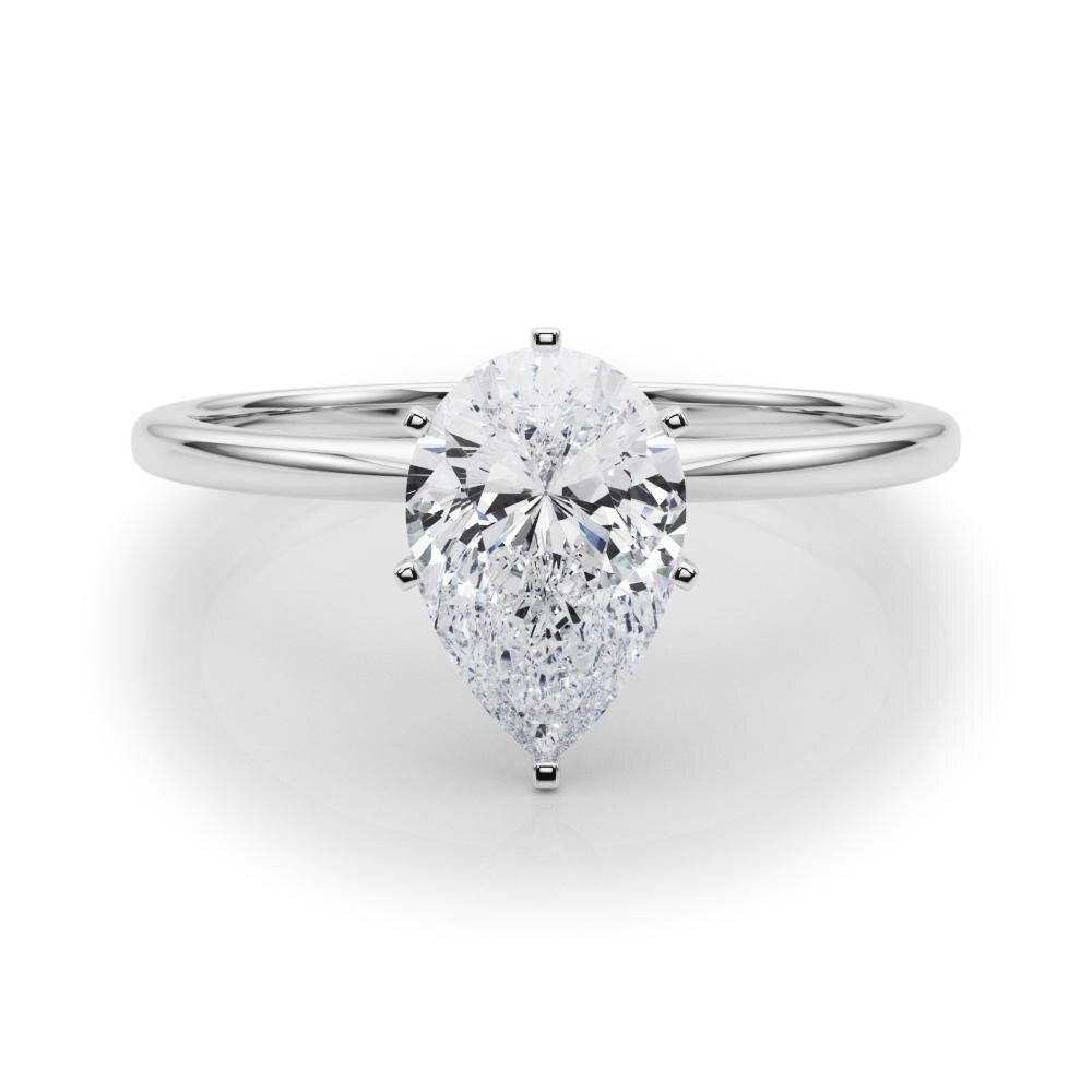 1 ct · Anillo de Compromiso Solitario Corte Pera con Diamante Lab-Grown