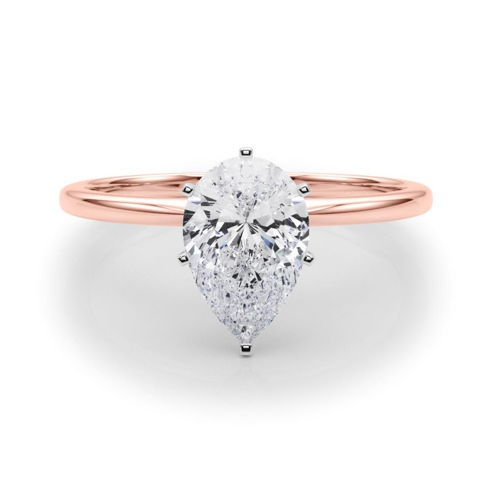 1 ct · Anillo de Compromiso Solitario Corte Pera con Diamante Lab-Grown