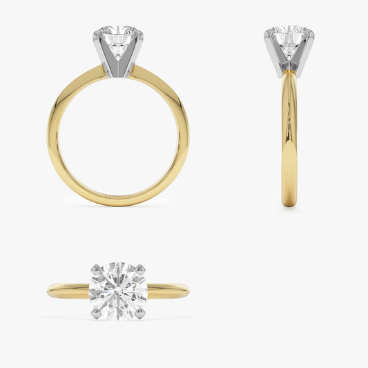 1 ct Anillo de Compromiso Solitario Corte Brillante Redondo