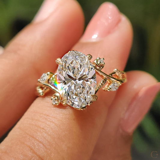 Buganvilla — Anillo de Compromiso Diamante de Laboratorio Oval 3 ct Oro 14K