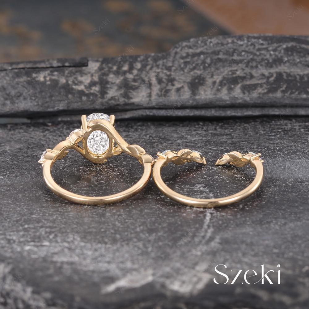 Rosa — Set Nupcial Diamante de Laboratorio Oval 1.5 ct Oro 14K