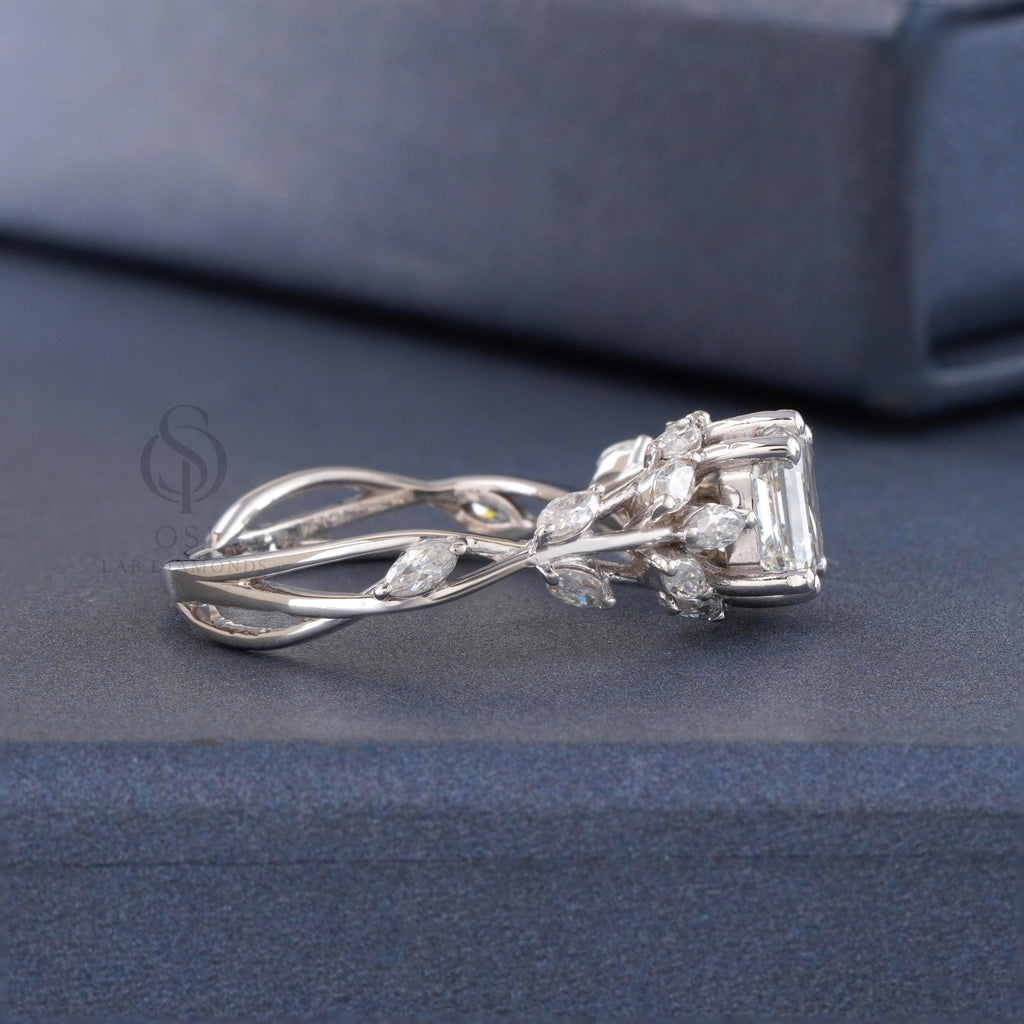 Lilith Anillo de Compromiso de Diamante Creado en Laboratorio con Corte Asscher 1 Ct