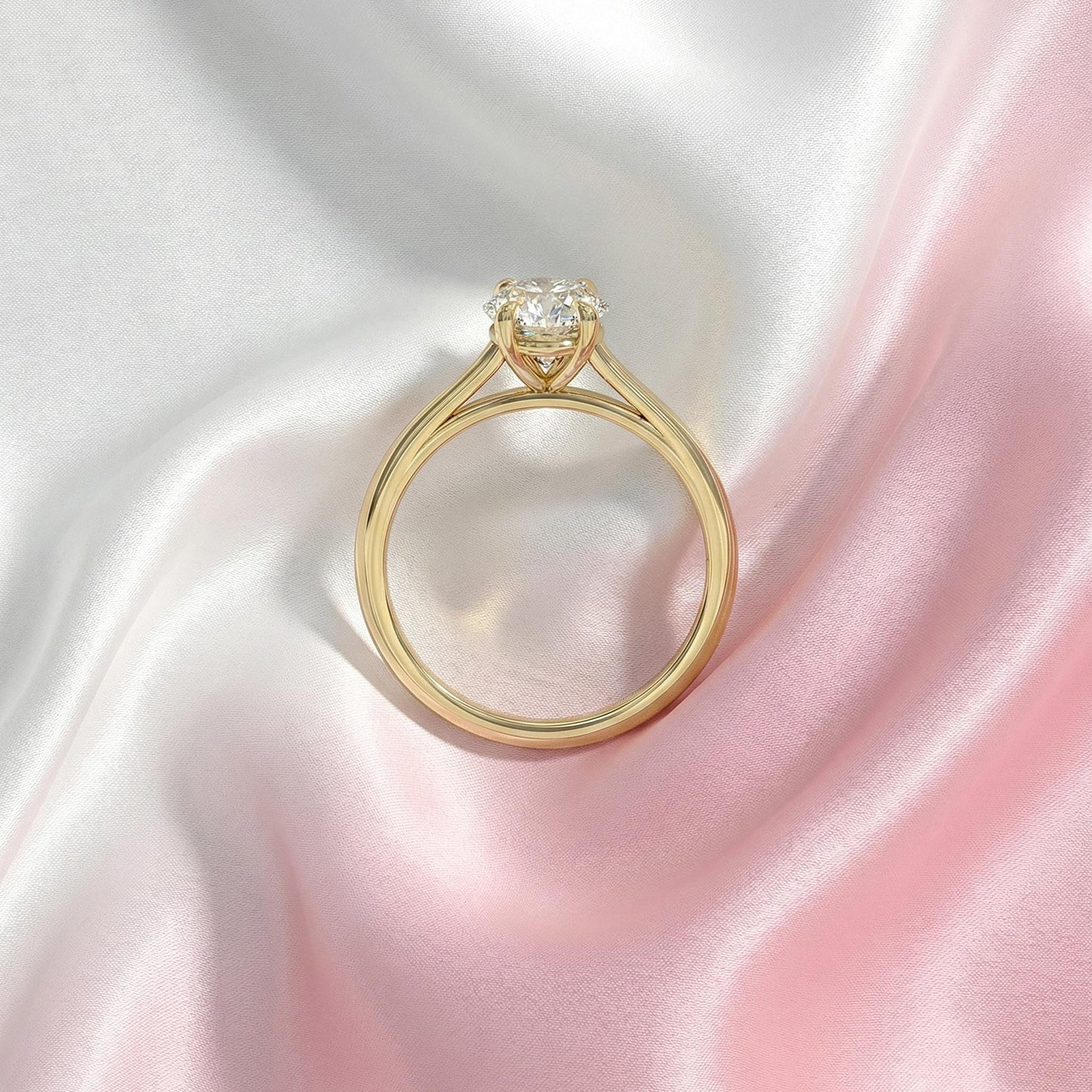 1.5 ct Anillo de Compromiso Solitario Corte Ovalado Catedral