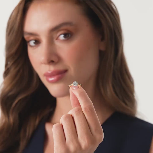 1 ct Anillo de Compromiso Solitario Corte Brillante Redondo