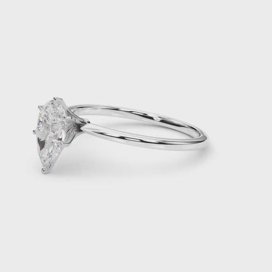 1 ct · Anillo de Compromiso Solitario Corte Pera con Diamante Lab-Grown