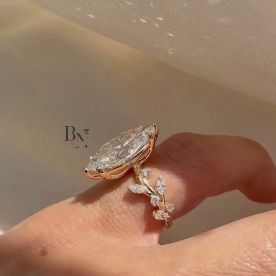 Luna Anillo de Compromiso de Diamante Marquise de 3.00 CT