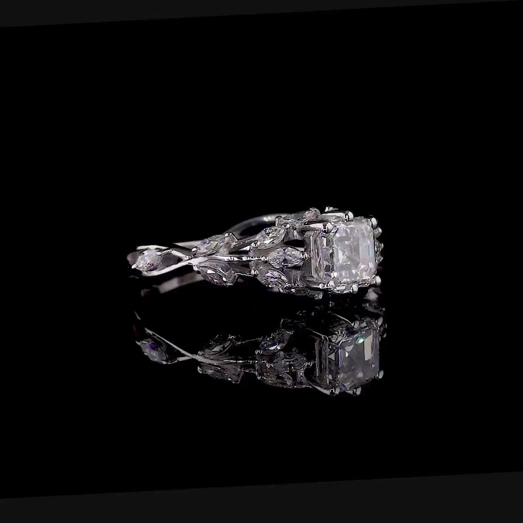 Lilith Anillo de Compromiso de Diamante Creado en Laboratorio con Corte Asscher 1 Ct