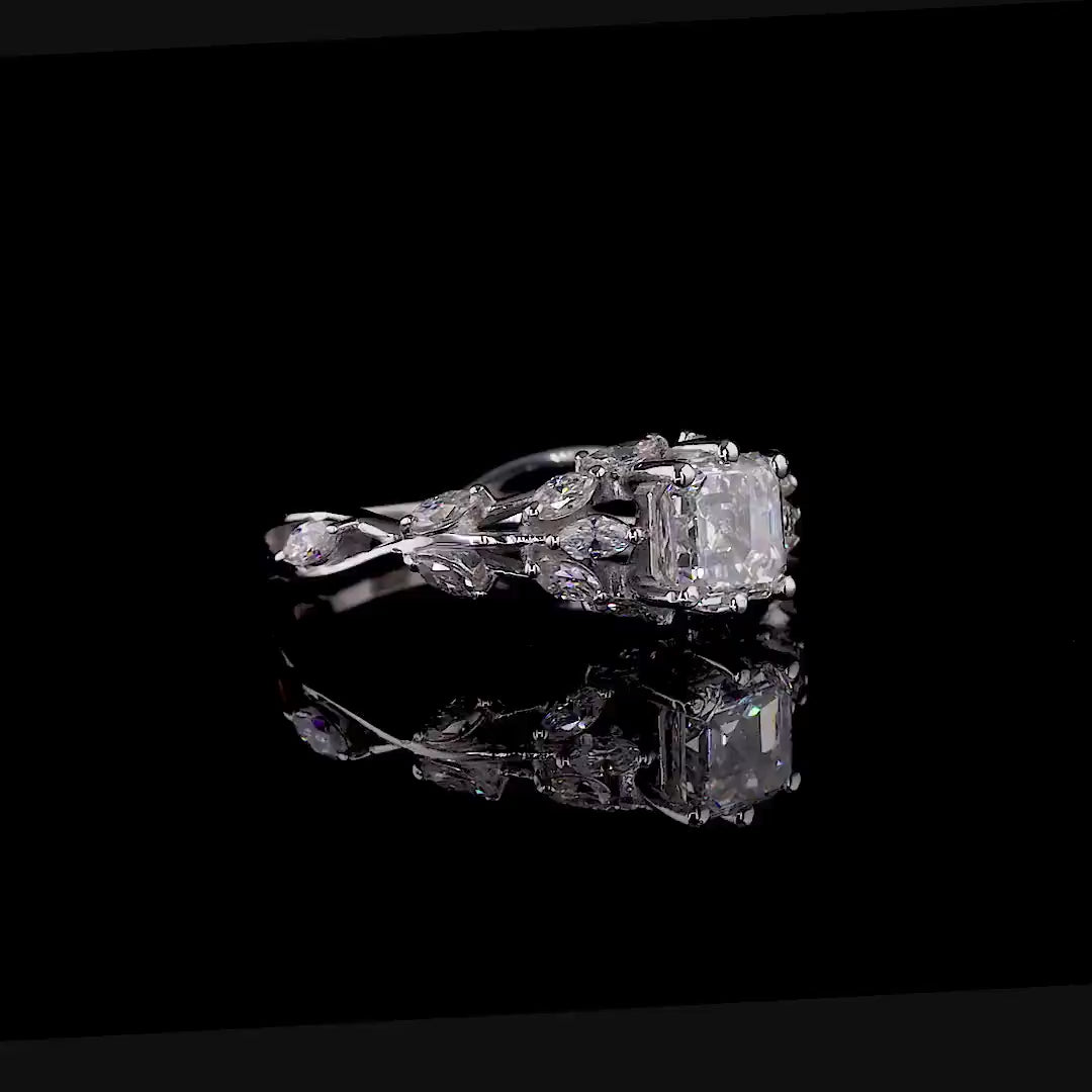 Lilith Anillo de Compromiso de Diamante Creado en Laboratorio con Corte Asscher 1 Ct