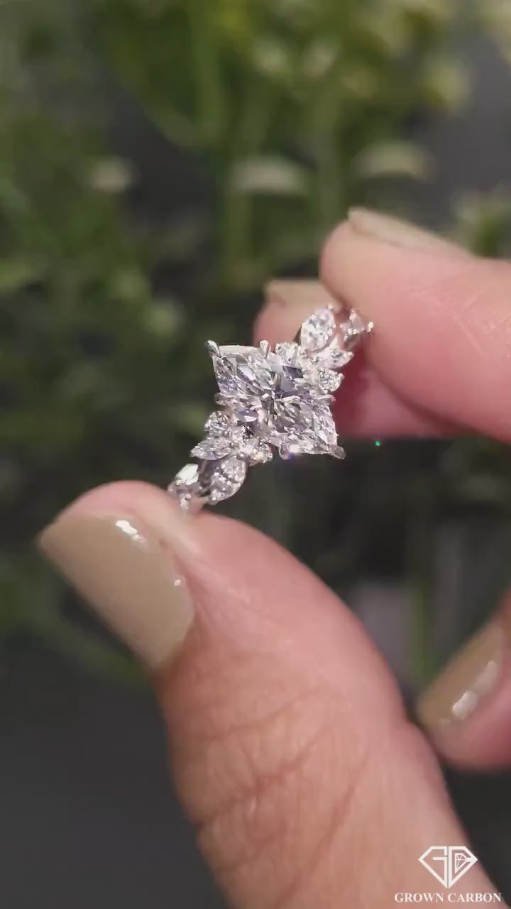 Nova Anillo de Compromiso con Diamante de Laboratorio de Corte Marquise de 1 Quilate | Inspirado en la Naturaleza
