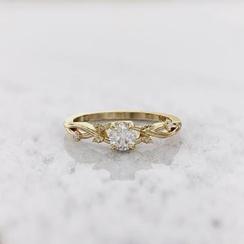 Vesper Anillo Vintage con diamante de laboratorio certificado de 0.5ct